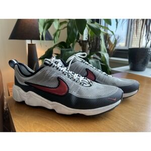 Nike Air Zoom Spiridon OG Gray‎ Mettalic Red Athletic Shoe 876267-001 Men Size 9